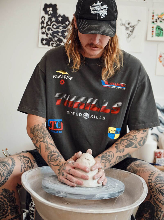 Anarchy In Paradise Box Fit Oversize Tee - Merch Black