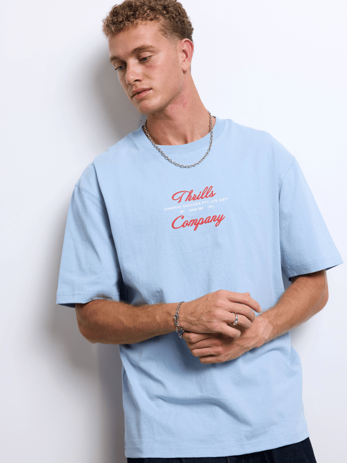 Visions Oversize Fit Tee - Placid Blue
