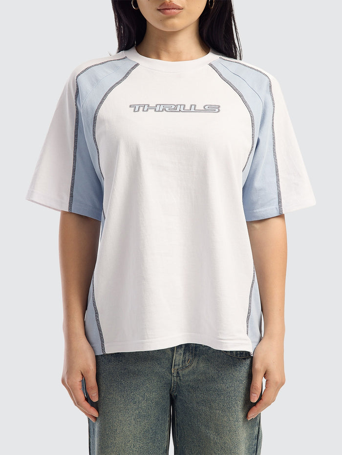 On Repeat Panelled Raglan Tee - White