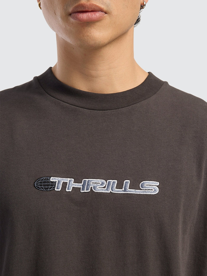 Eclipse Panel Oversize Box Crop Tee - Dark Merch Black
