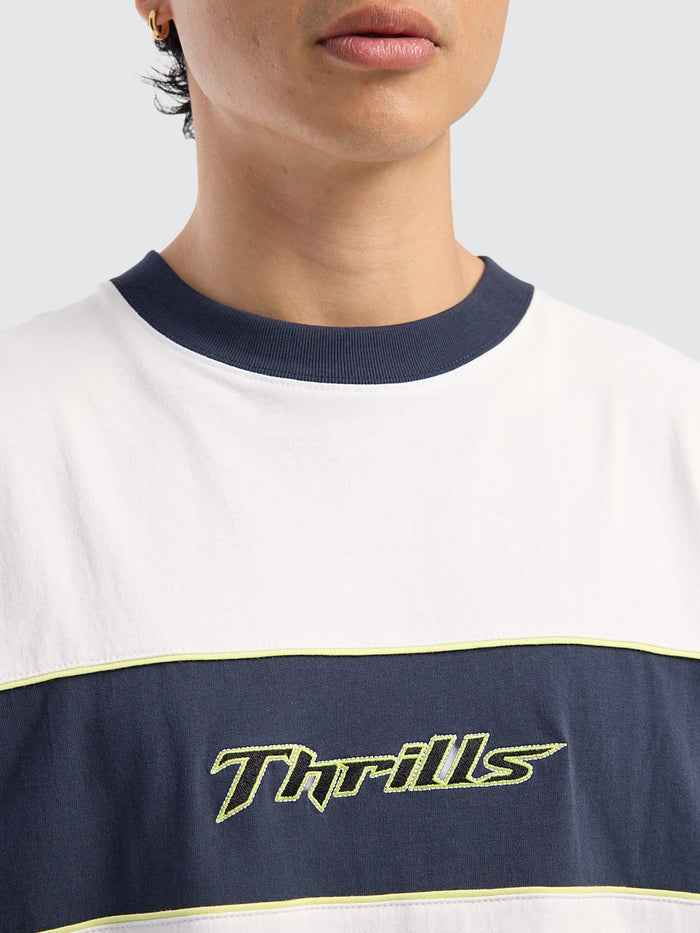 Outcast Panel Oversize Box Crop Tee - White