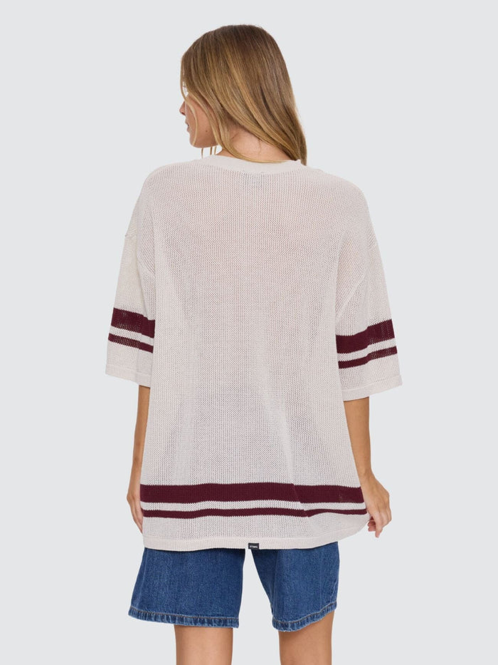 End Game Knit Oversized Tee - Off White