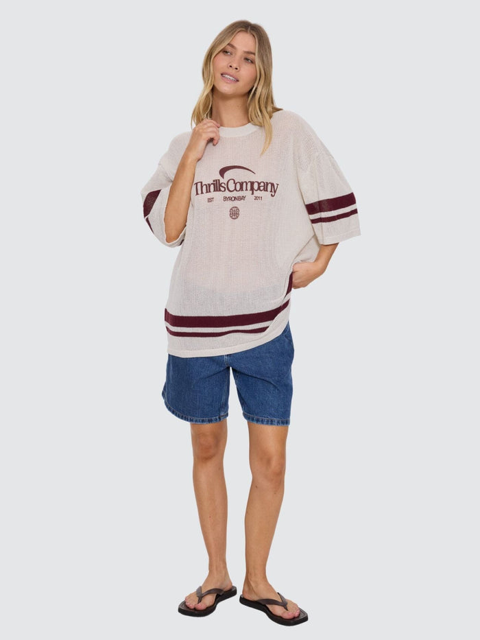 End Game Knit Oversized Tee - Off White