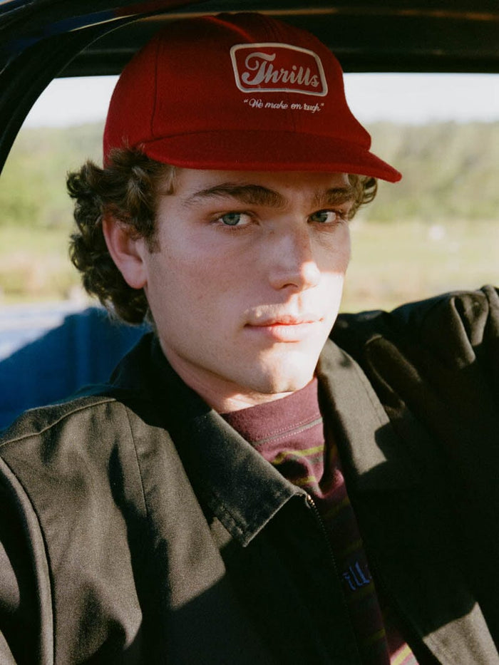 Make Em Tough 6 Panel Felt Cap - Racing Red