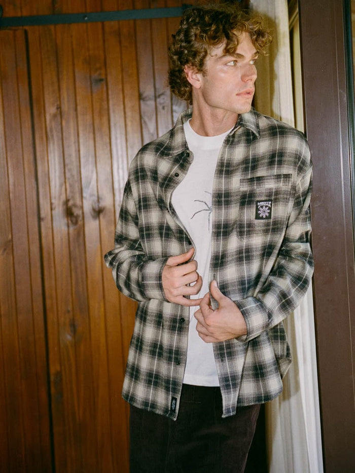 Stagger Barrio Long Sleeve Flannel Shirt - Black