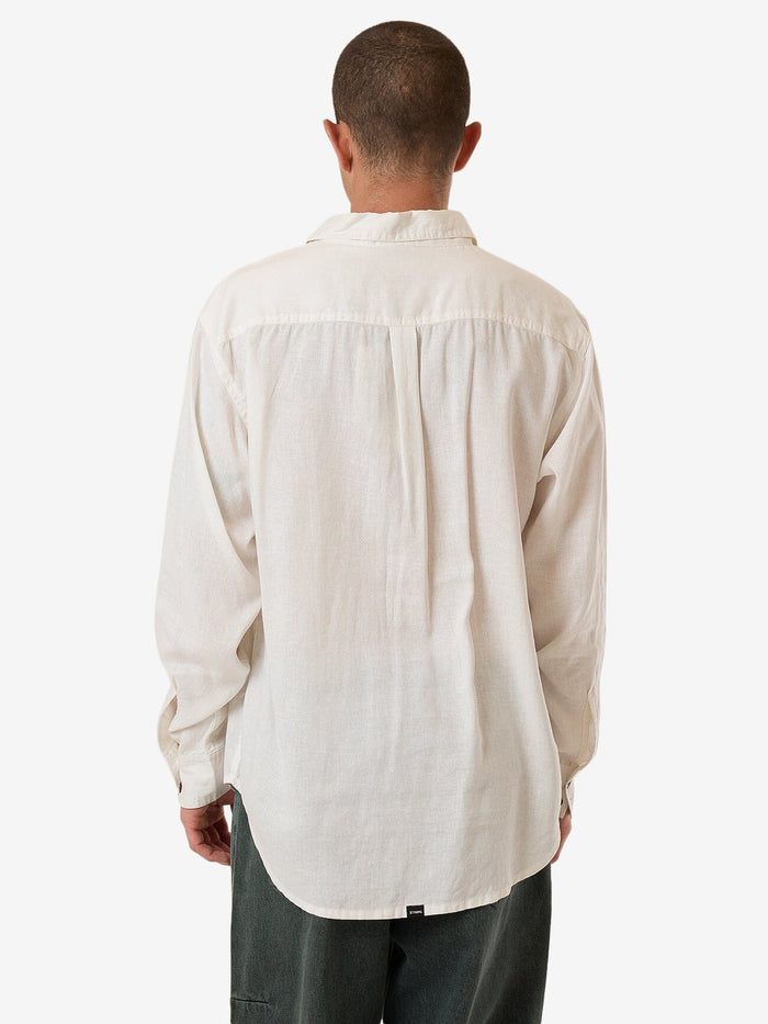 Hemp Minimal Thrills Oversize Long Sleeve Shirt - Dirty White