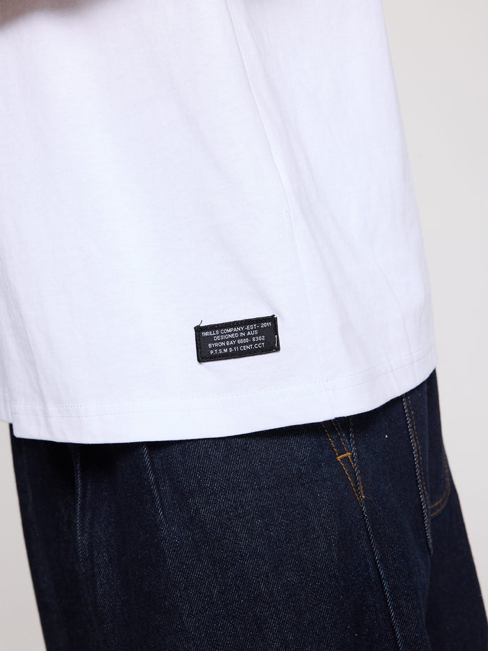 Thrills Military Oversize Fit Tee - White