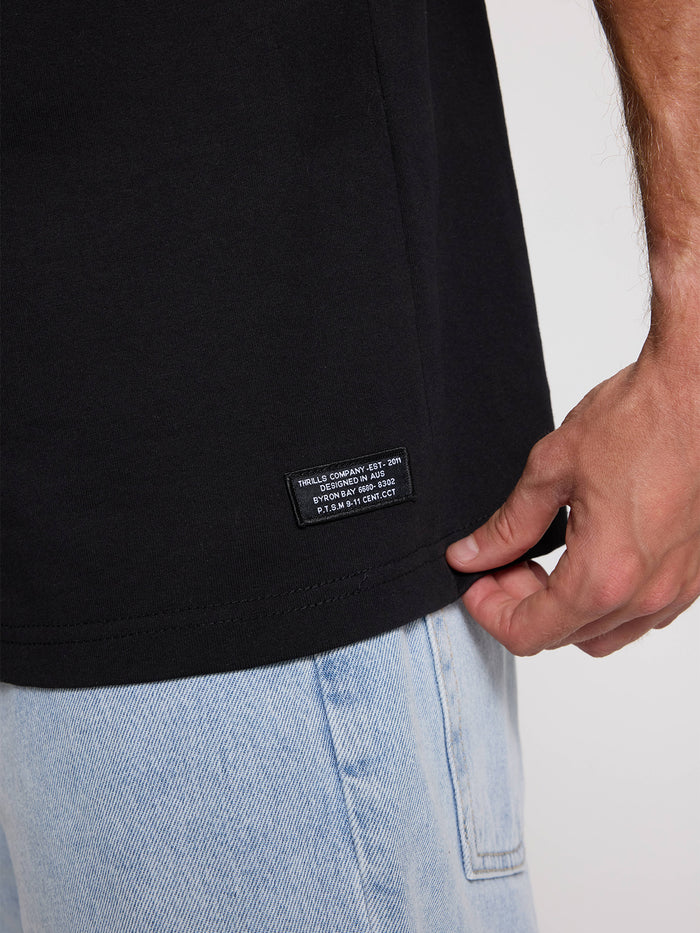 Thrills Military Oversize Fit Tee - Black