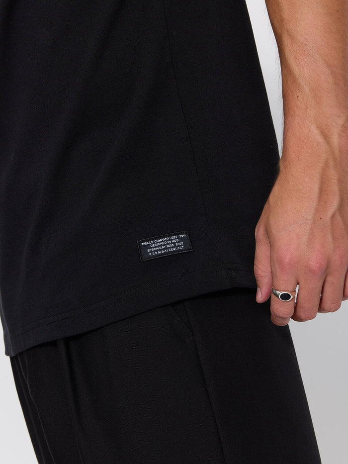 Thrills Military Oversize Fit Tee - Black XS