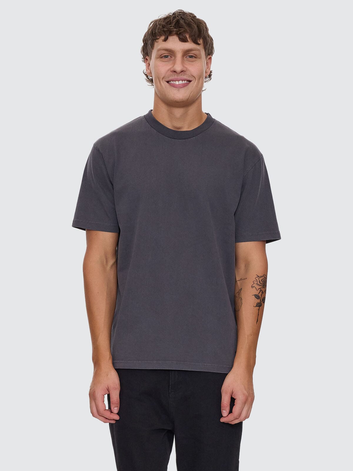 Thrills Military Oversize Fit Tee - Dark Charcoal