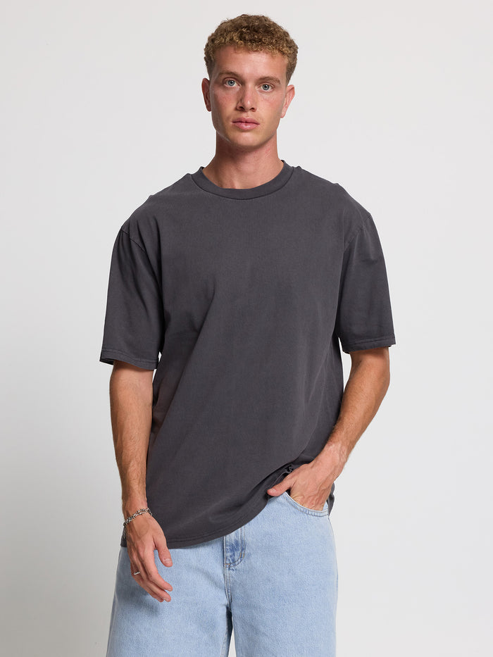 Thrills Military Oversize Fit Tee - Dark Charcoal