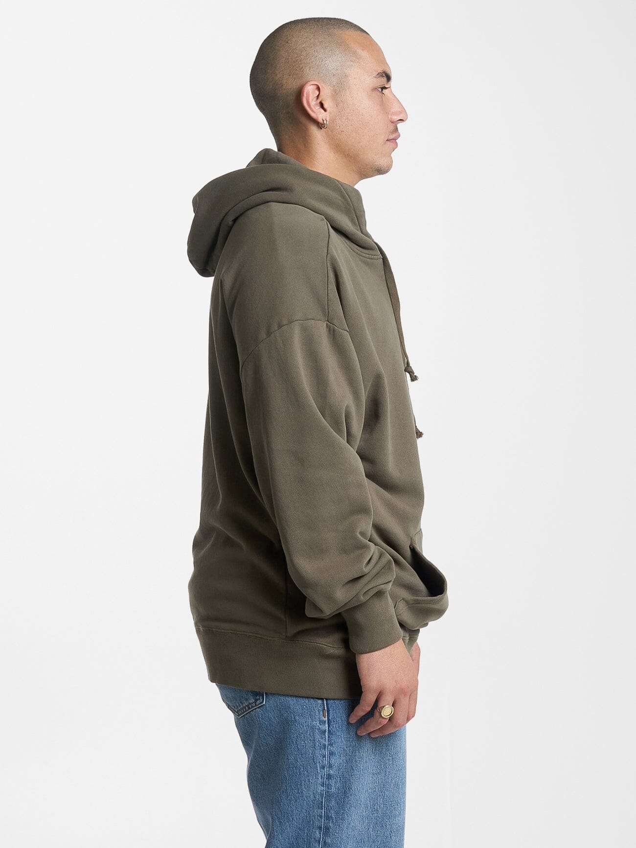 Minimal Thrills Slouch Pull On Hood - Tarmac