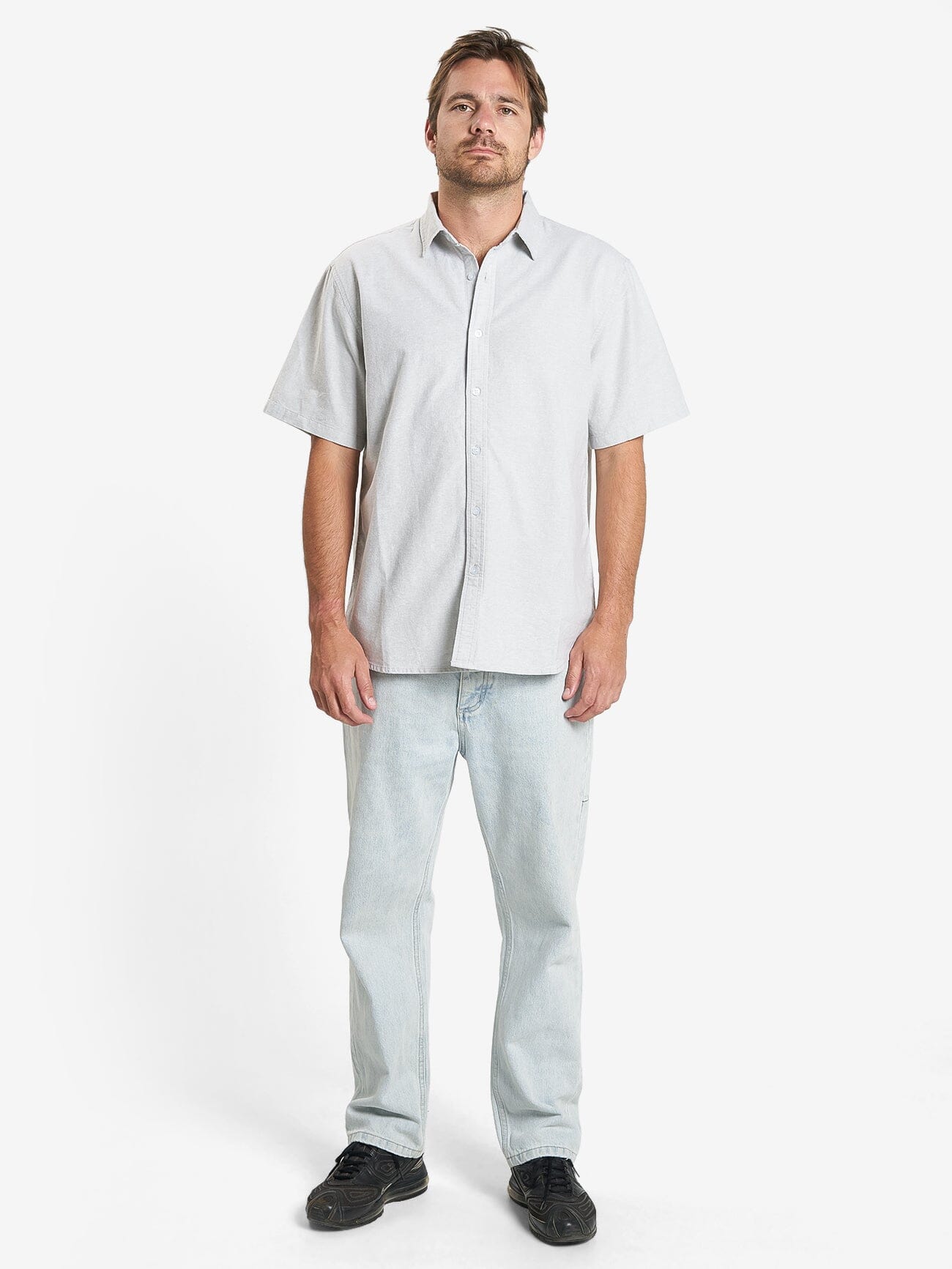 Occasions Oxford Short Sleeve Shirt - Abbey Stone