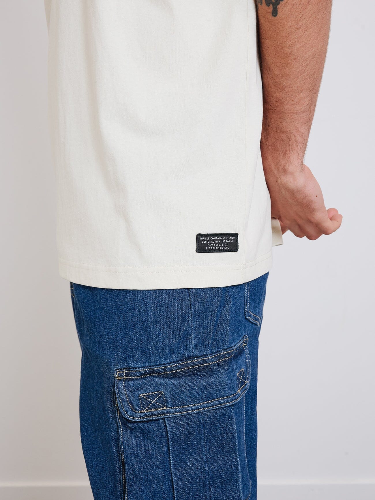 Thrills Military Oversize Fit Tee - Heritage White