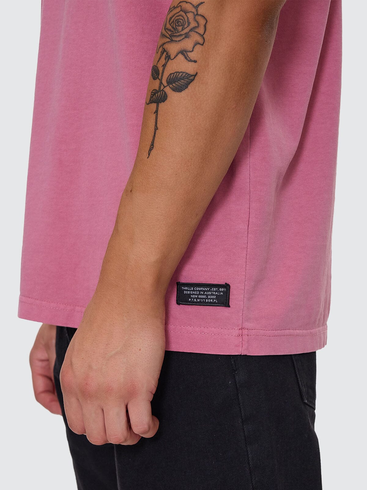 Thrills Military Oversize Fit Tee - Heather Rose