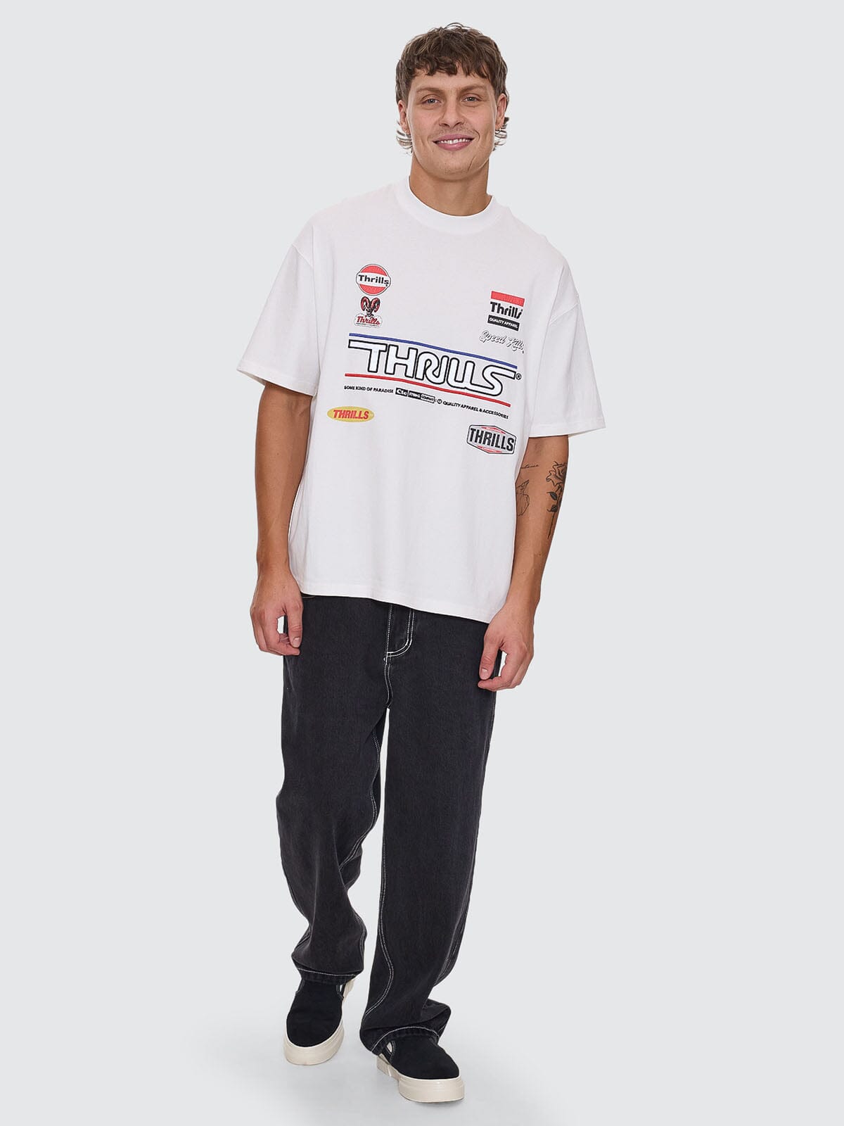 Rapid Response Box Fit Oversize Tee - Dirty White