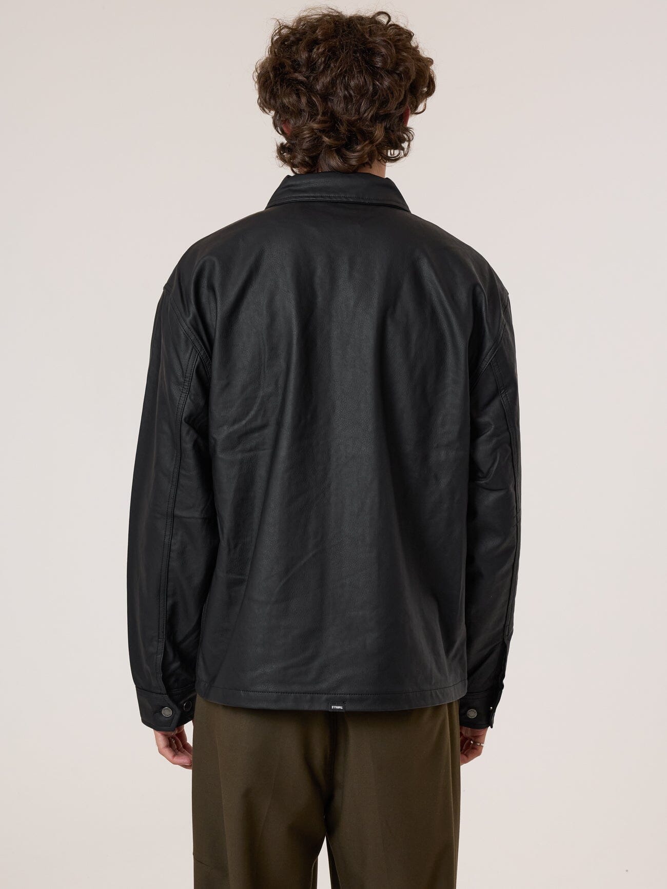 Don't Bother Me PU Leather Work Jacket - Black