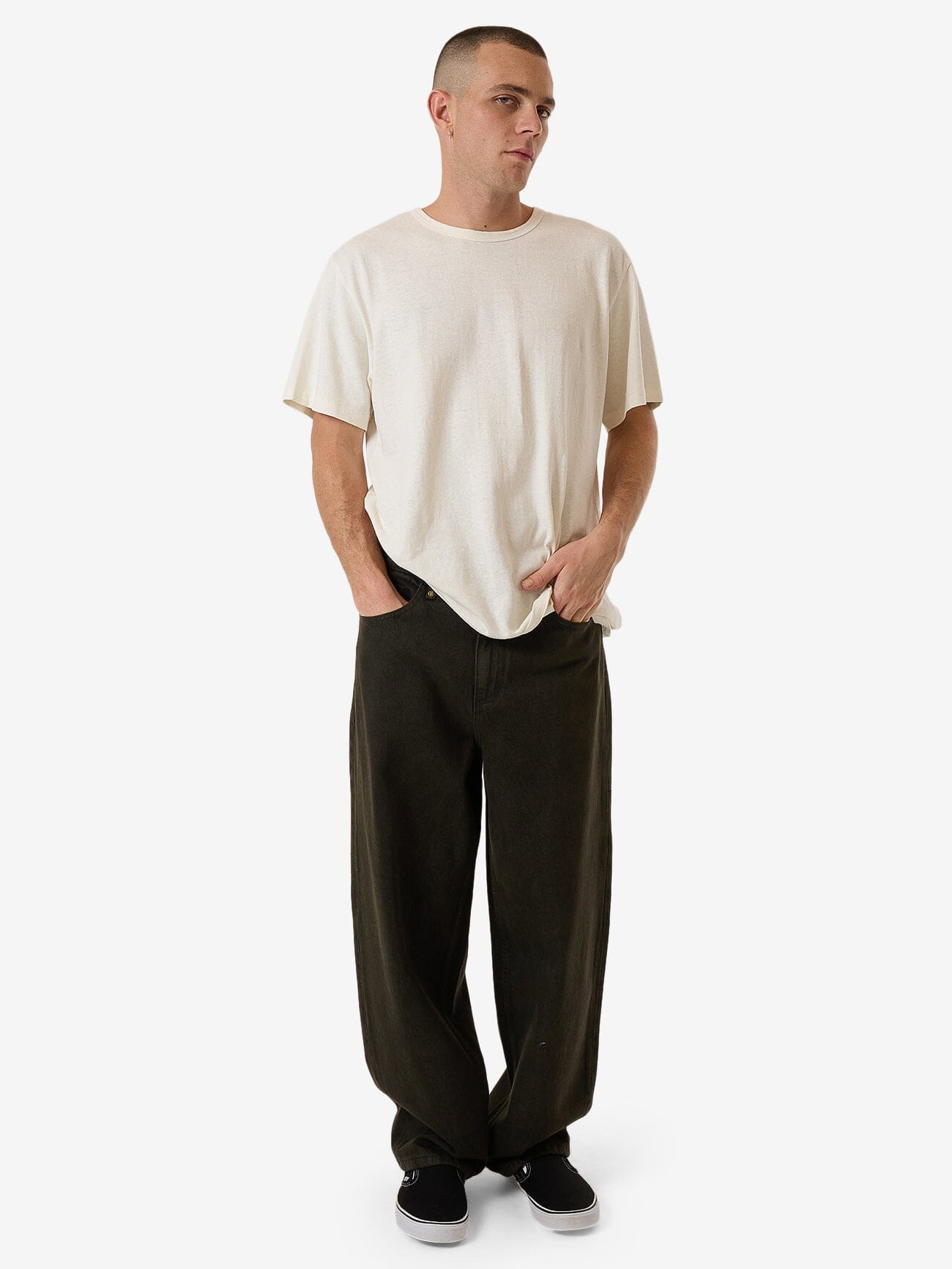 Biggest Slacker Big Baggy Denim Jean - Dark Canteen