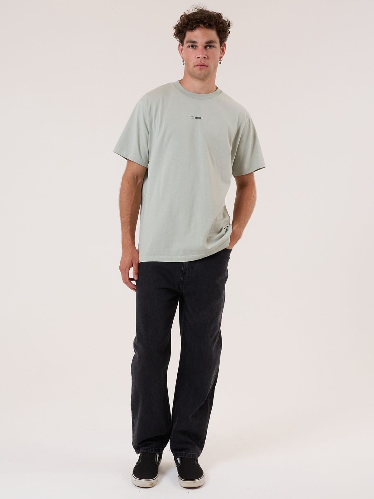 Minimal Thrills Heavy Weight Merch Fit Tee - Sage Grey XS