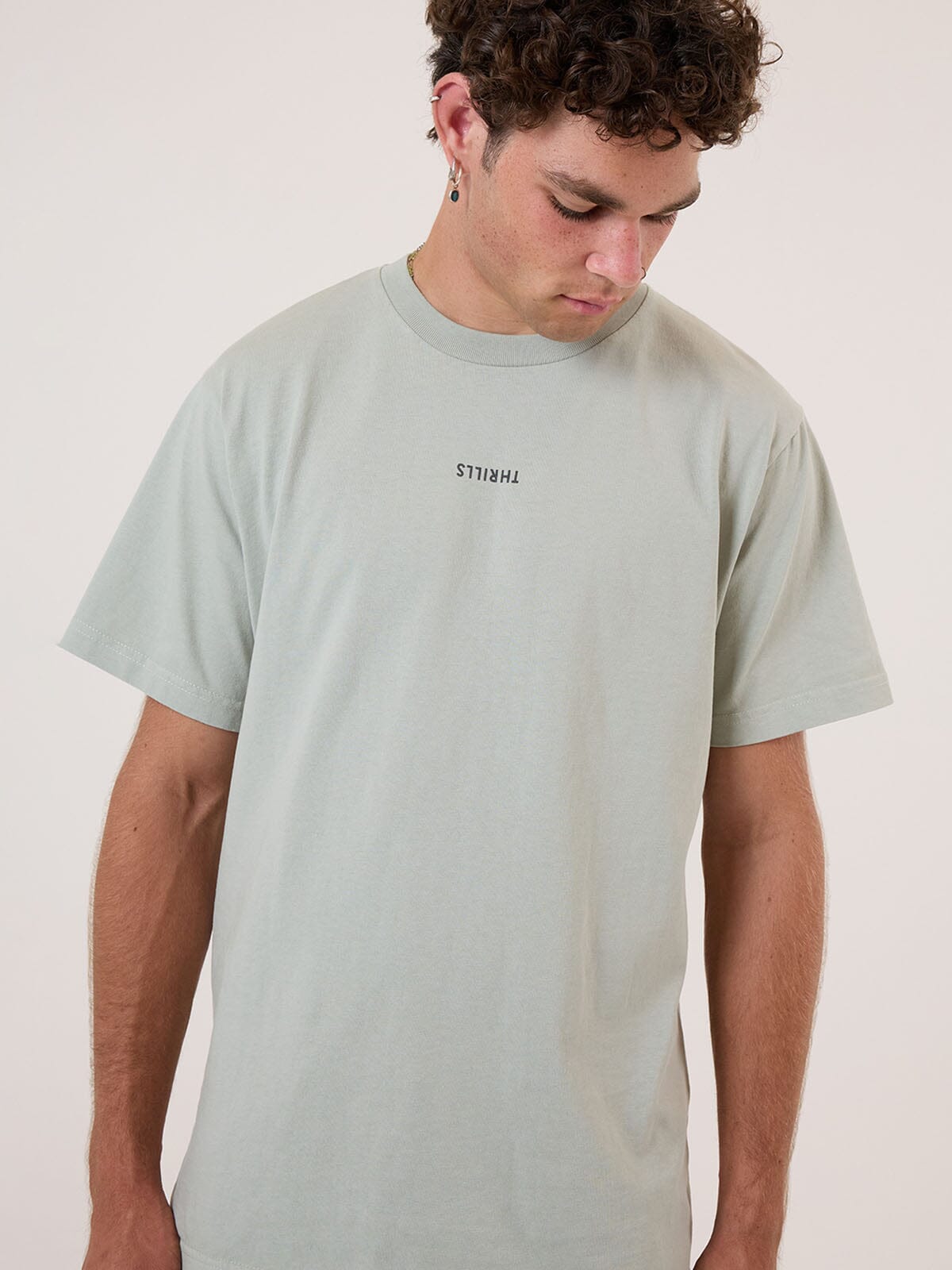 Minimal Thrills Heavy Weight Merch Fit Tee - Sage Grey XS