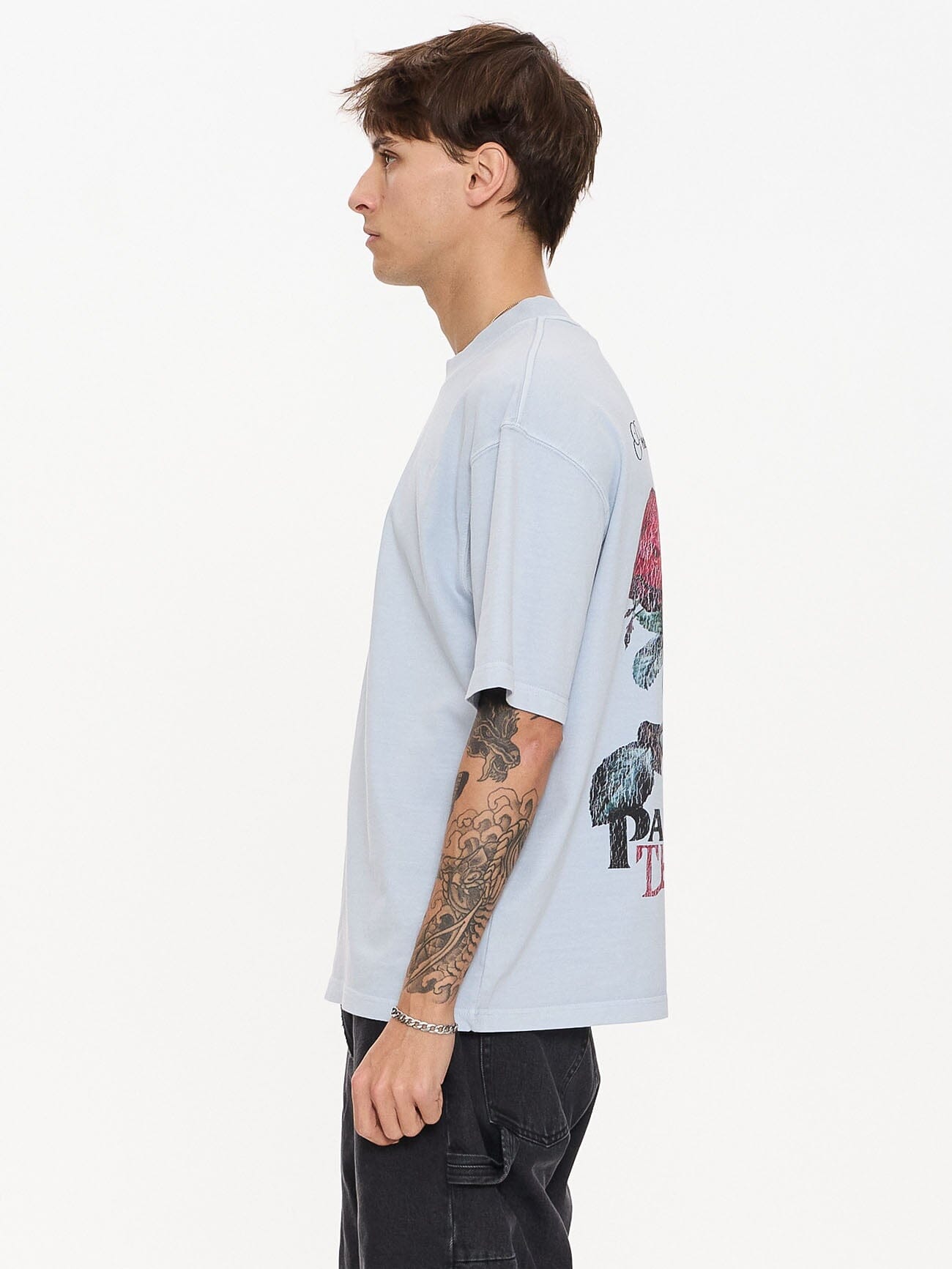 Paradise Valley Box Crop Tee - Baby Blue