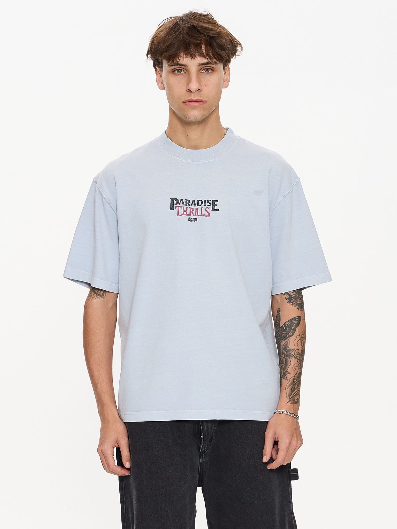 Paradise Valley Box Crop Tee - Baby Blue