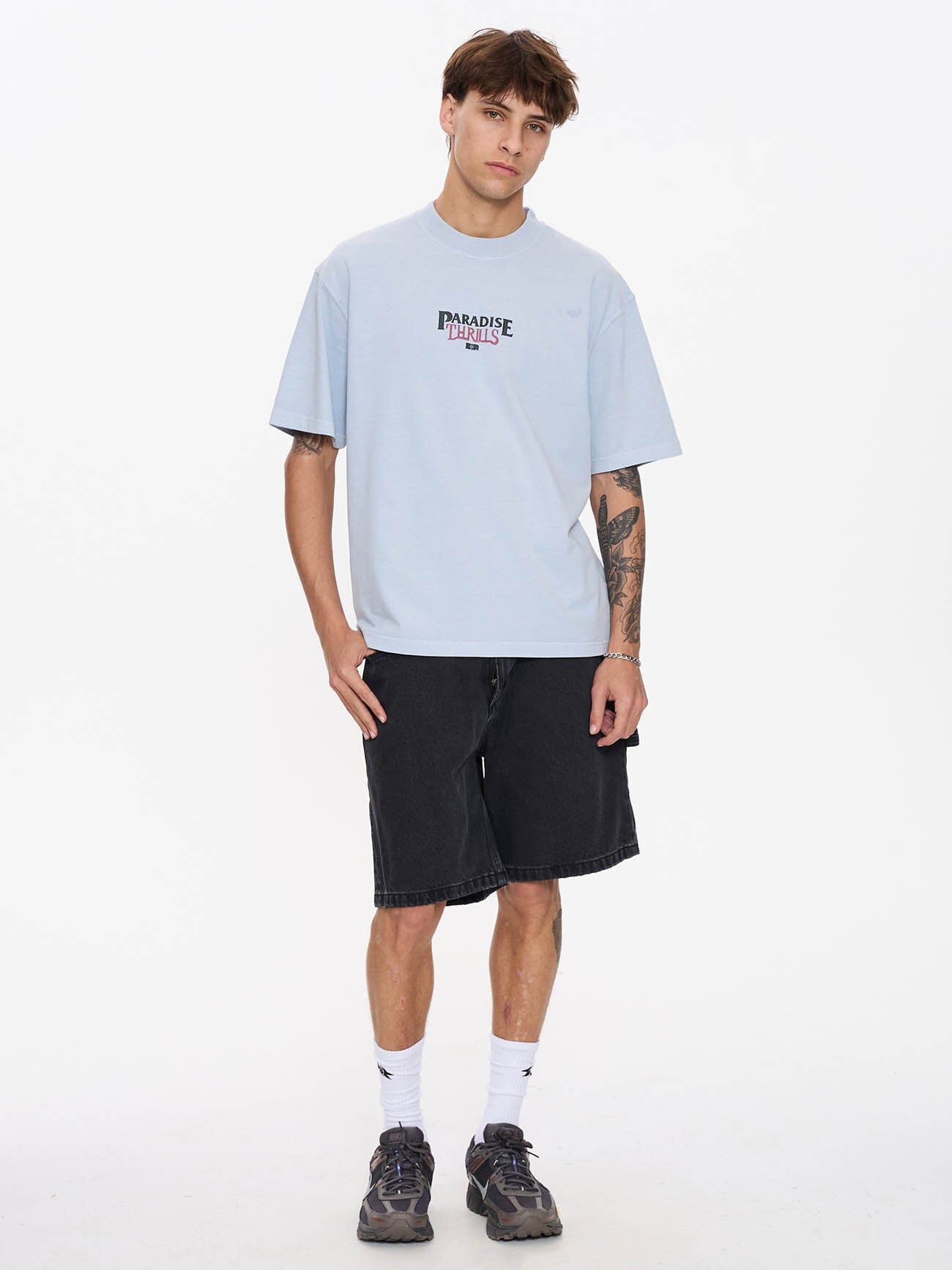 Paradise Valley Box Crop Tee - Baby Blue