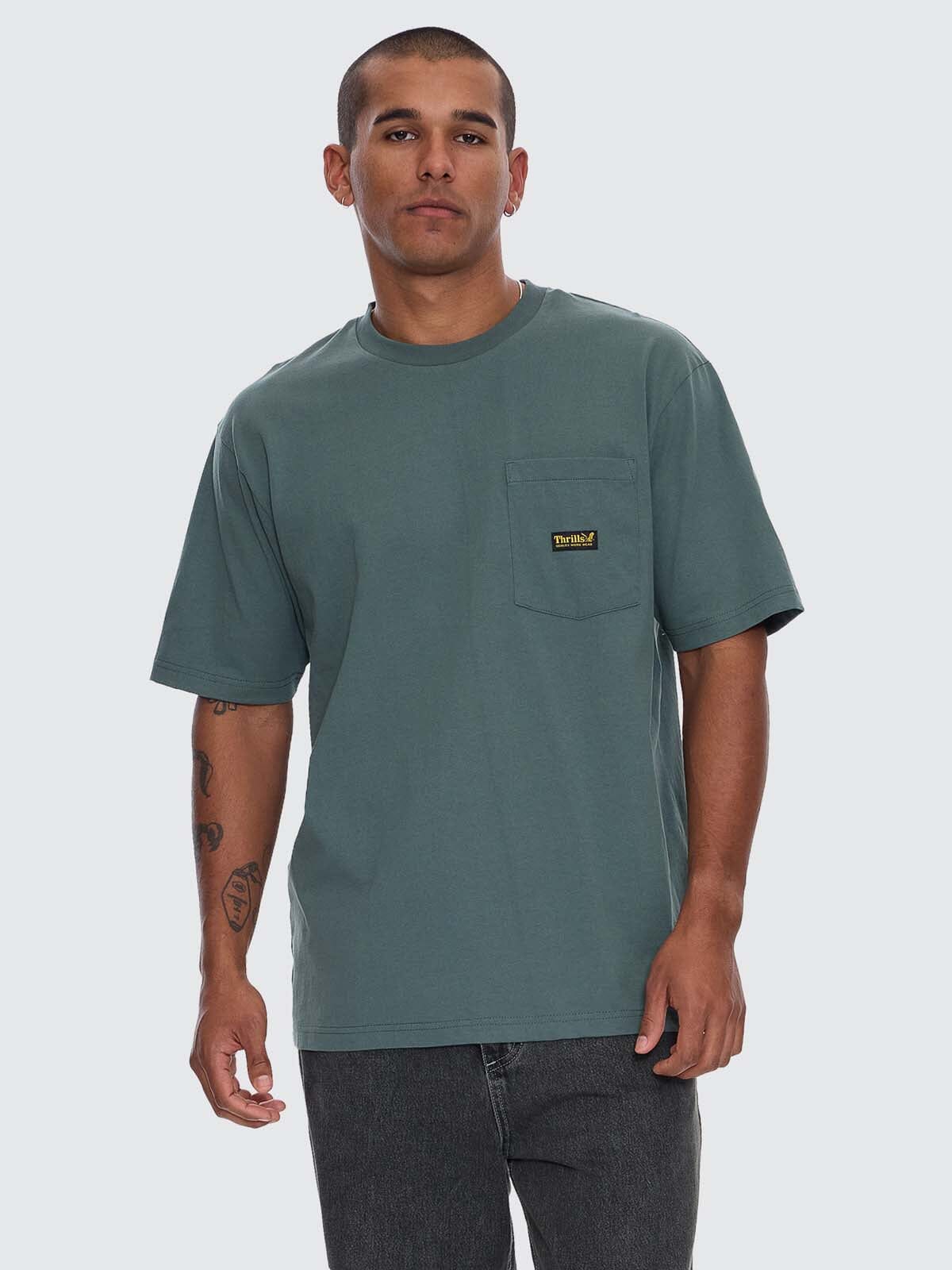 Thrills Union Oversize Pocket Tee - Sea Pine