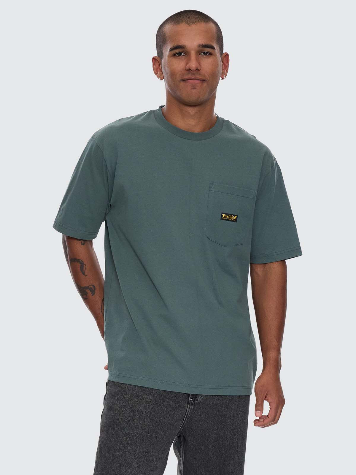 Thrills Union Oversize Pocket Tee - Sea Pine XS