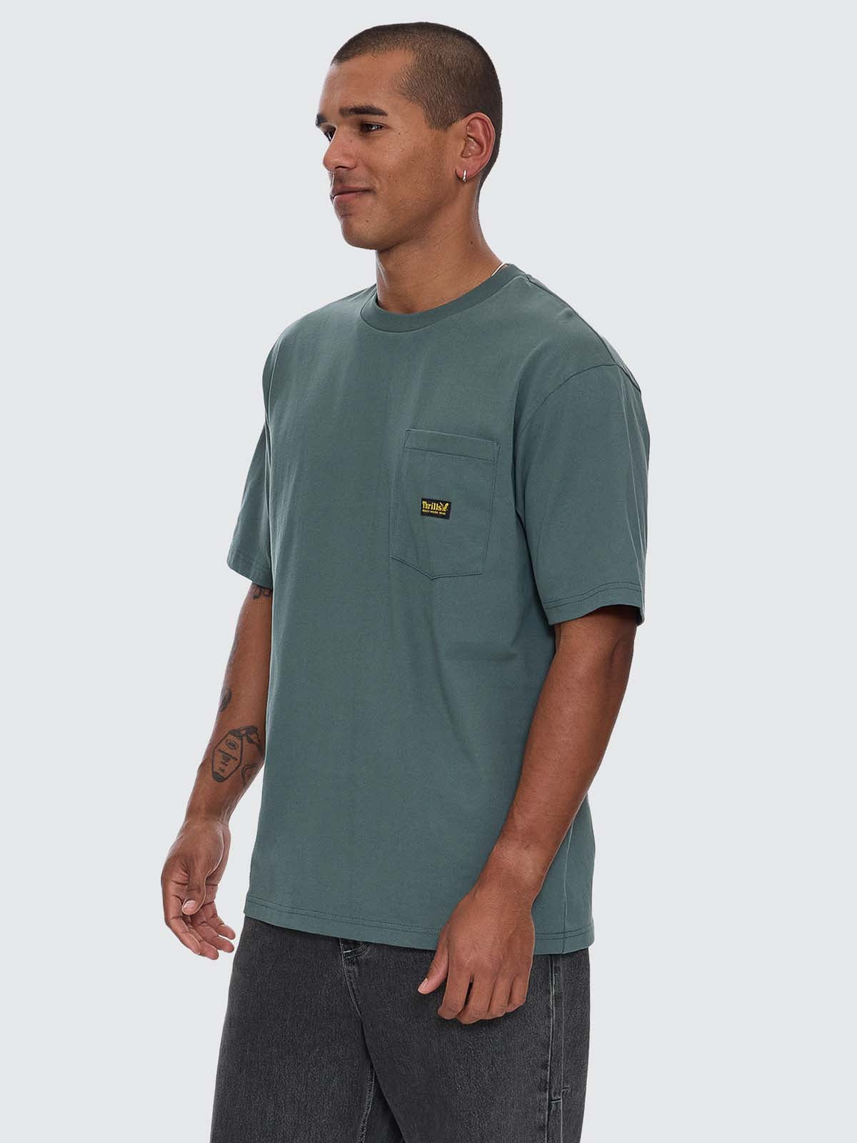 Thrills Union Oversize Pocket Tee - Sea Pine XS