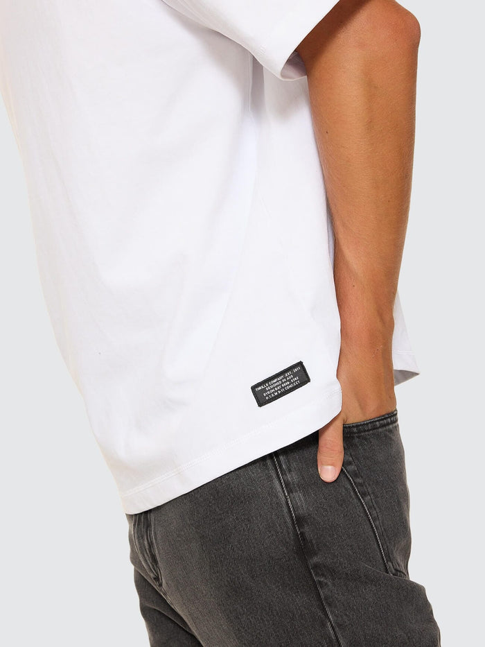 Thrills Military Box Fit Oversized Cropped Tee - White