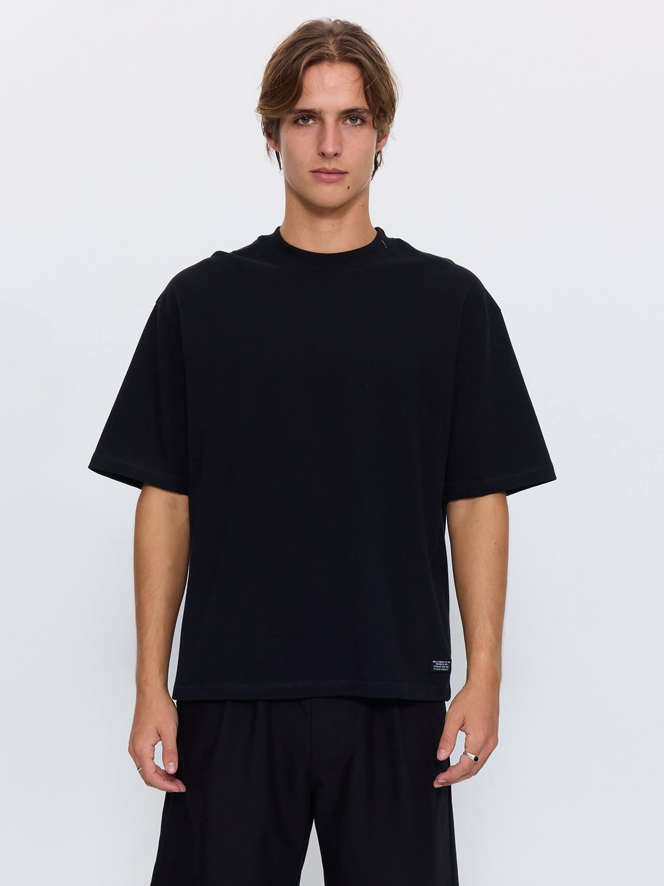 Thrills Military Box Fit Oversized Cropped Tee - Black XS