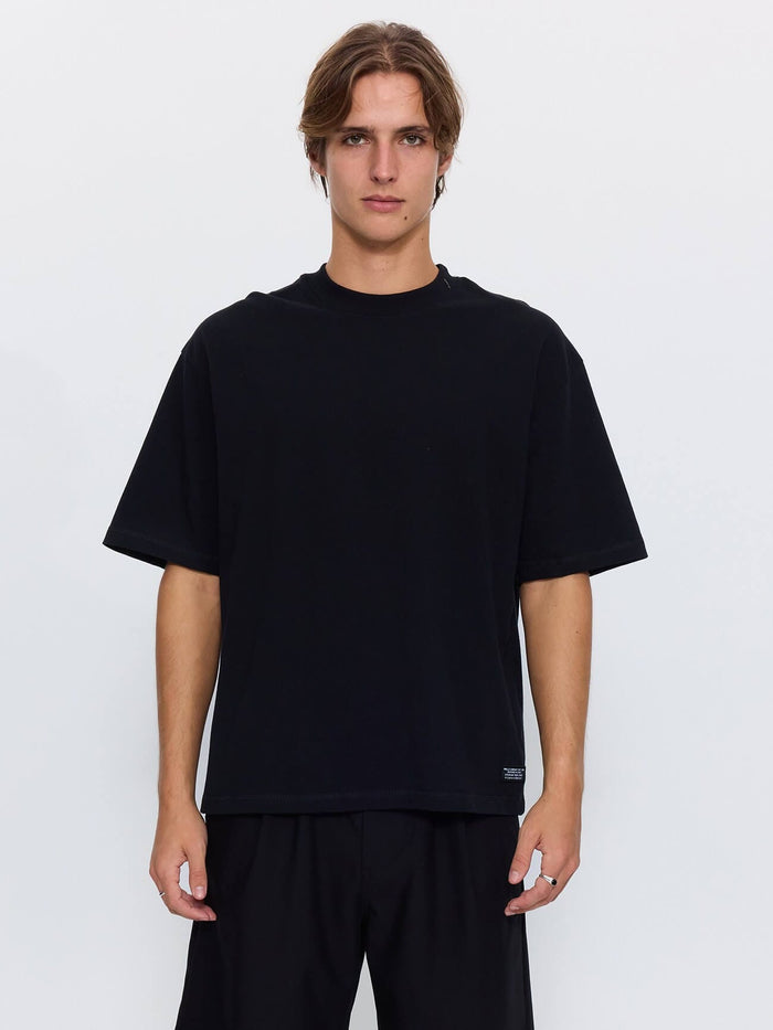 Thrills Military Box Fit Oversized Cropped Tee - Black XS