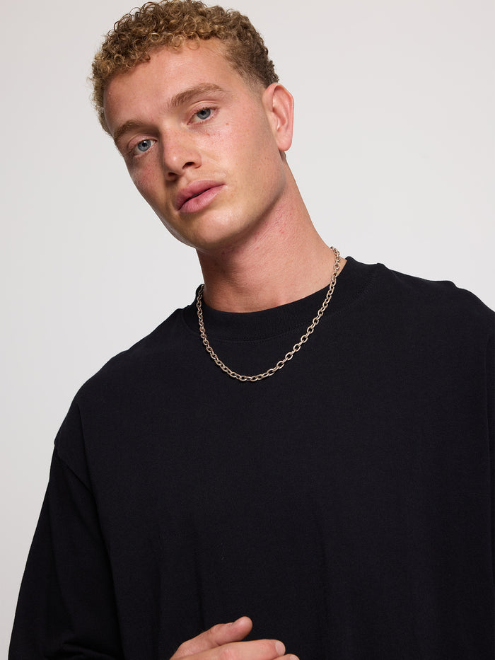 Thrills Military Box Fit Oversized Cropped Tee - Black