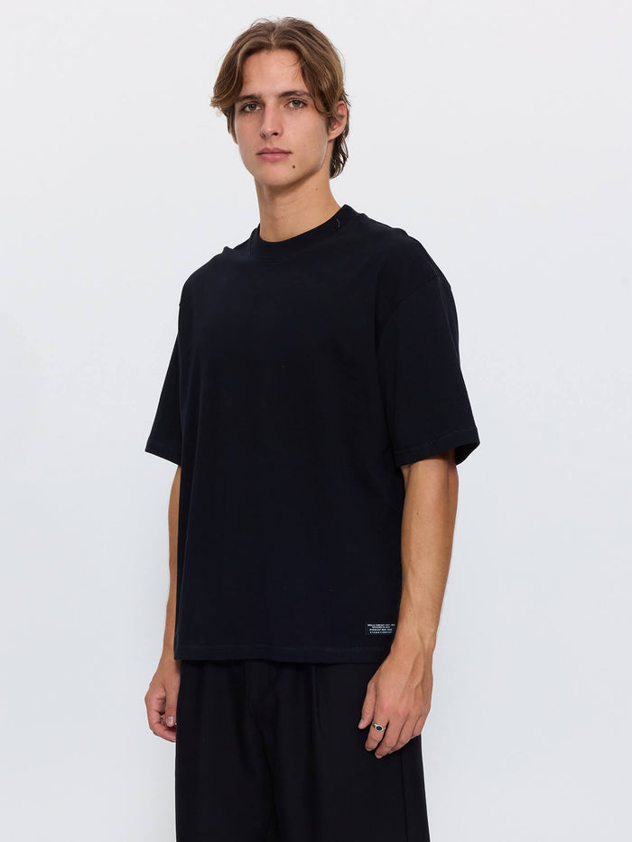Thrills Military Box Fit Oversized Cropped Tee - Black XS