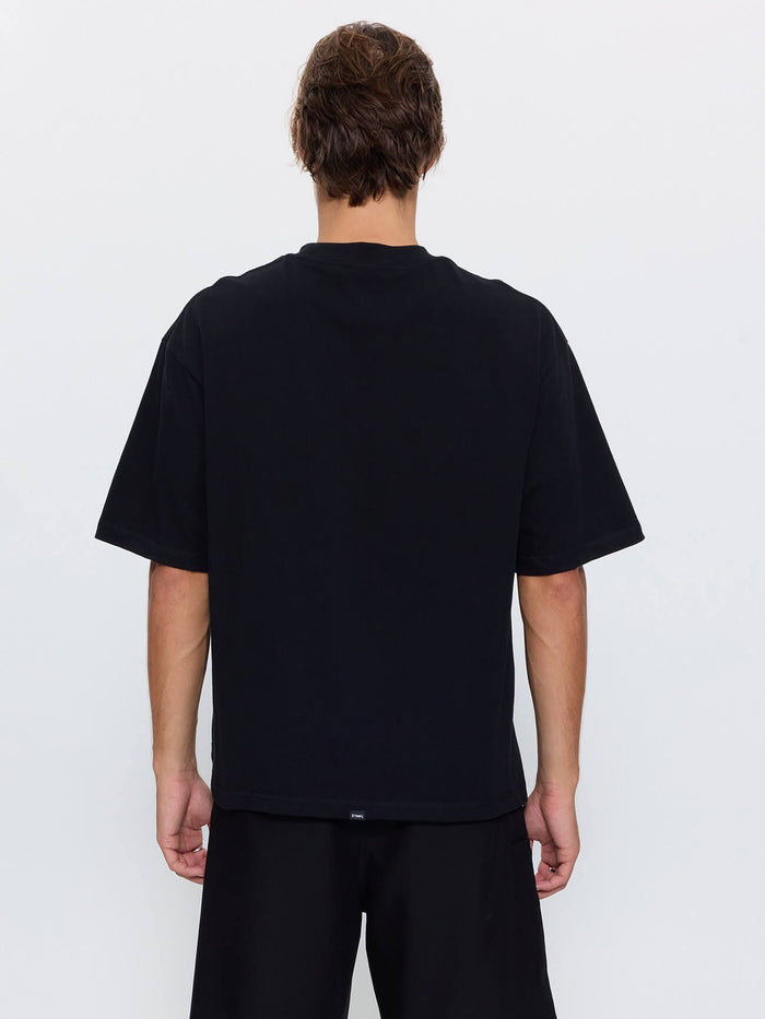Thrills Military Box Fit Oversized Cropped Tee - Black XS