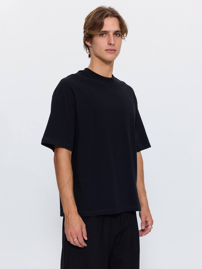 Thrills Military Box Fit Oversized Cropped Tee - Black XS