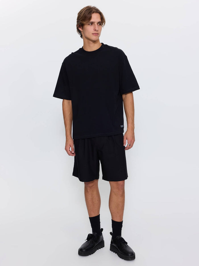 Thrills Military Box Fit Oversized Cropped Tee - Black XS