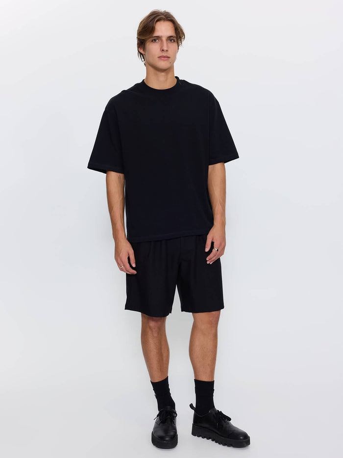 Thrills Military Box Fit Oversized Cropped Tee - Black XS