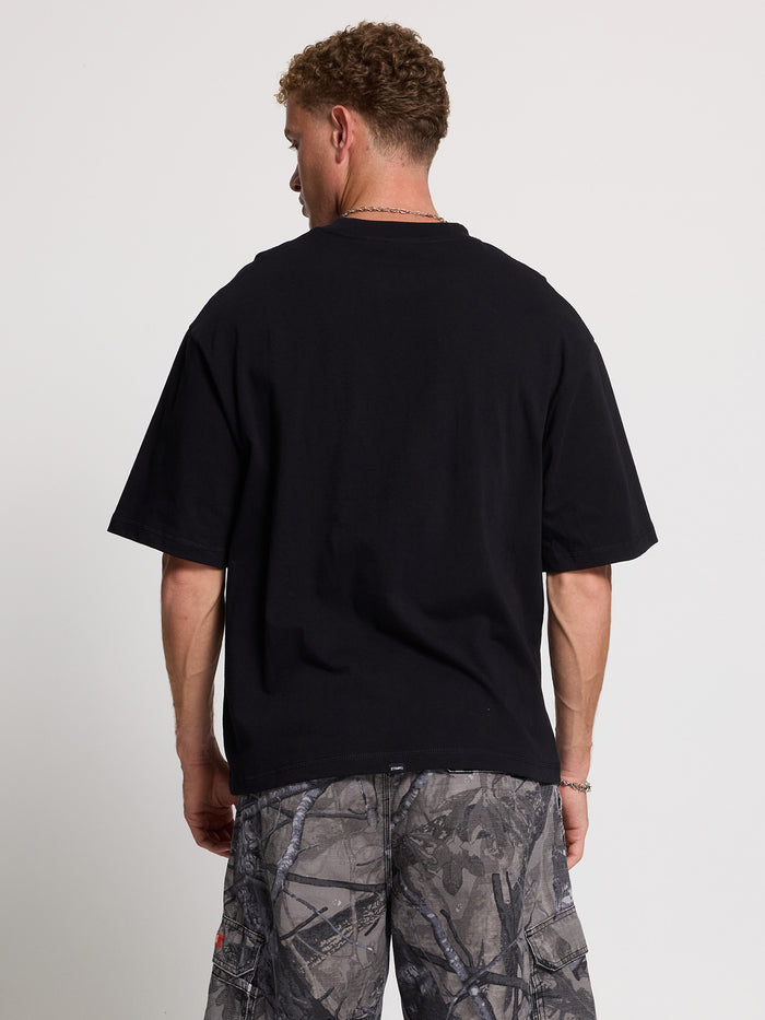 Thrills Military Box Fit Oversized Cropped Tee - Black