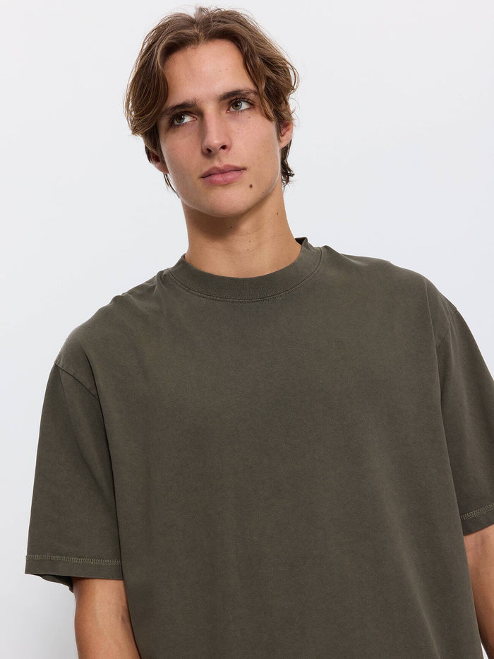 Thrills Military Box Fit Oversized Cropped Tee - Grape Leaf XS