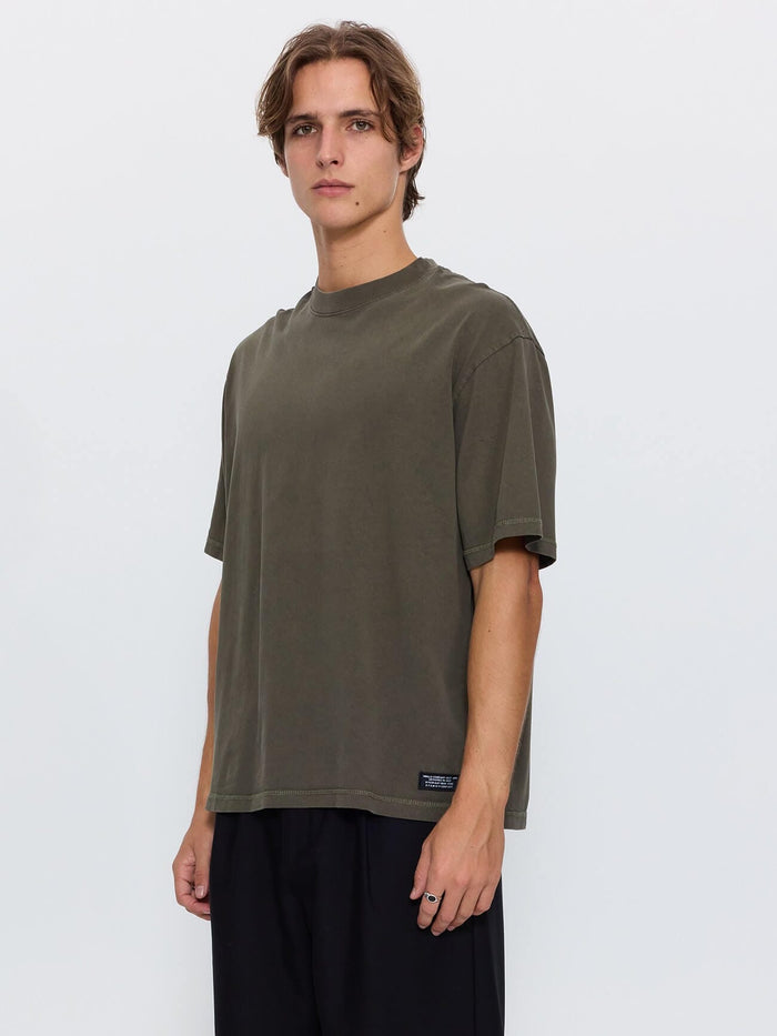 Thrills Military Box Fit Oversized Cropped Tee - Grape Leaf XS