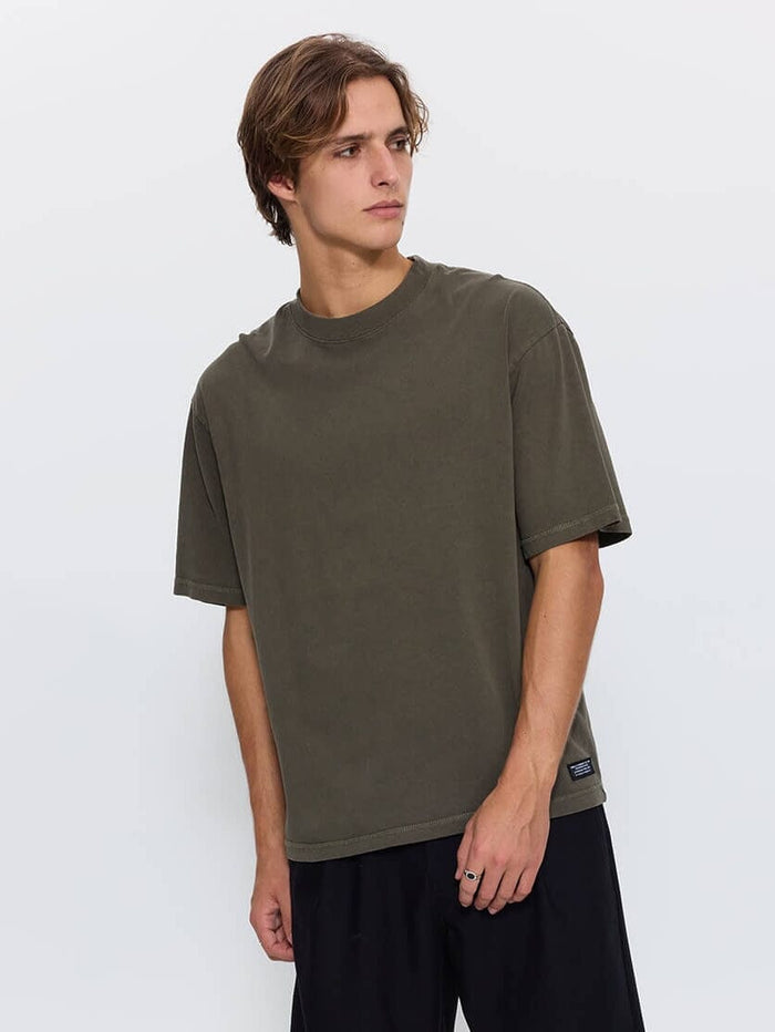 Thrills Military Box Fit Oversized Cropped Tee - Grape Leaf XS
