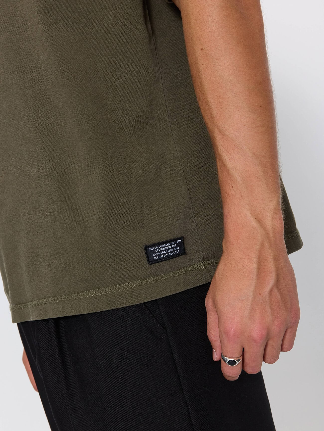 Thrills Military Box Fit Oversized Cropped Tee - Grape Leaf XS