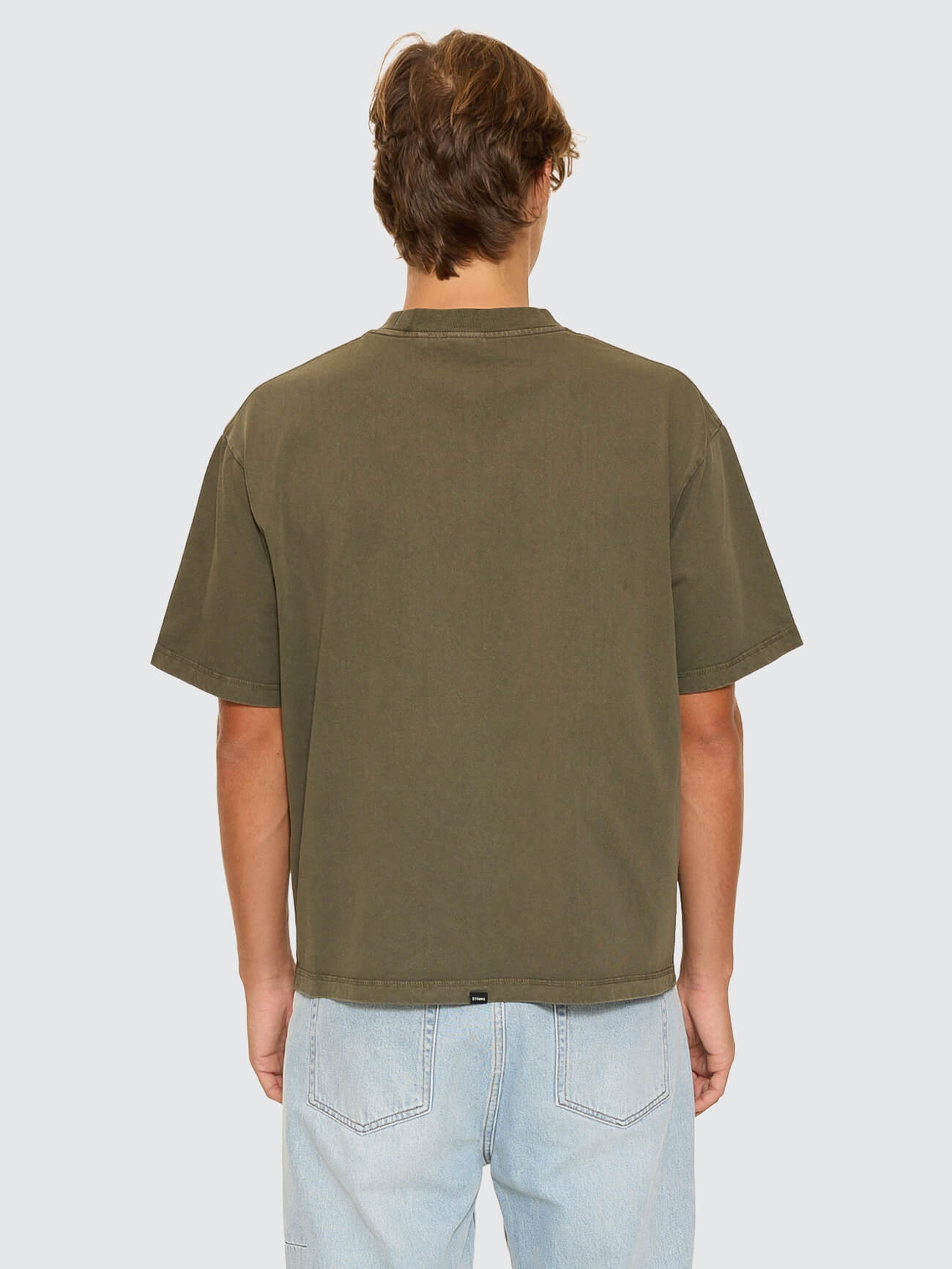 Thrills Military Box Fit Oversized Cropped Tee - Grape Leaf XS