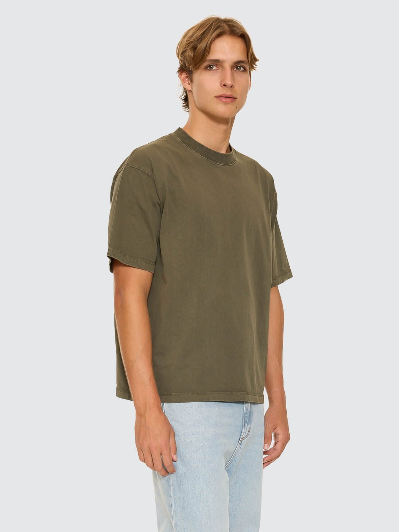 Thrills Military Box Fit Oversized Cropped Tee - Grape Leaf XS