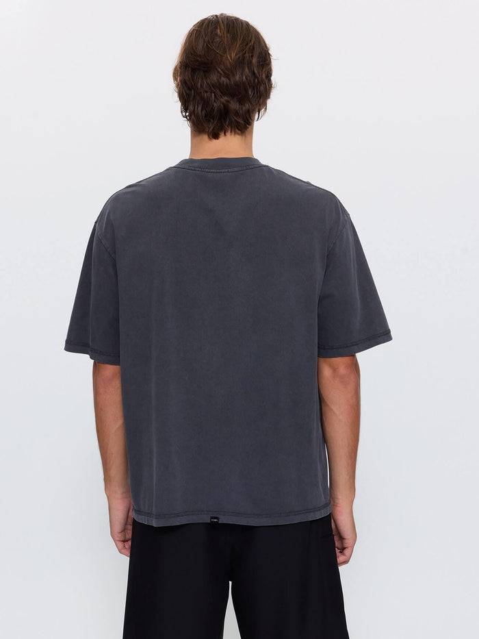 Thrills Military Box Fit Oversized Cropped Tee - Dark Charcoal XS