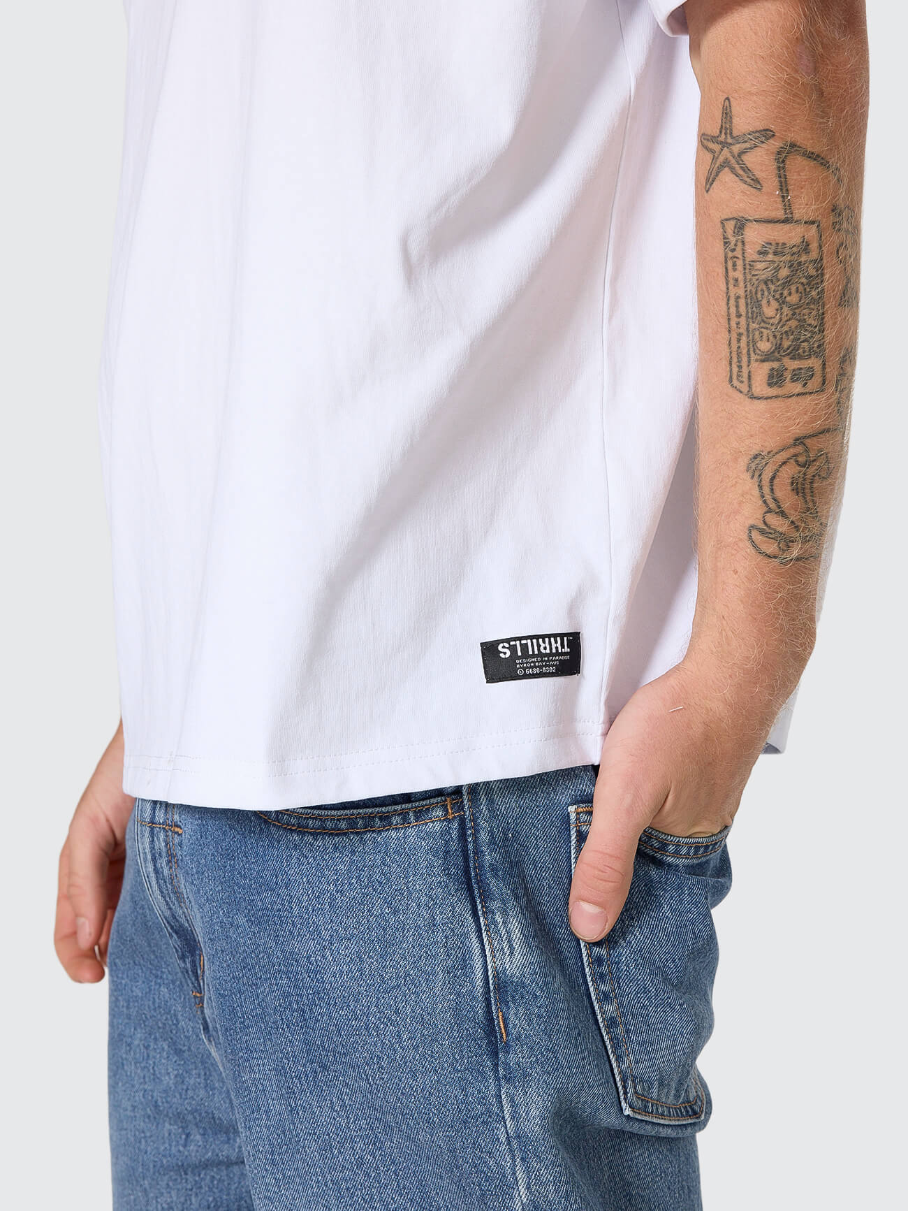 Thrills Service Box Fit Oversize Tee - White XS