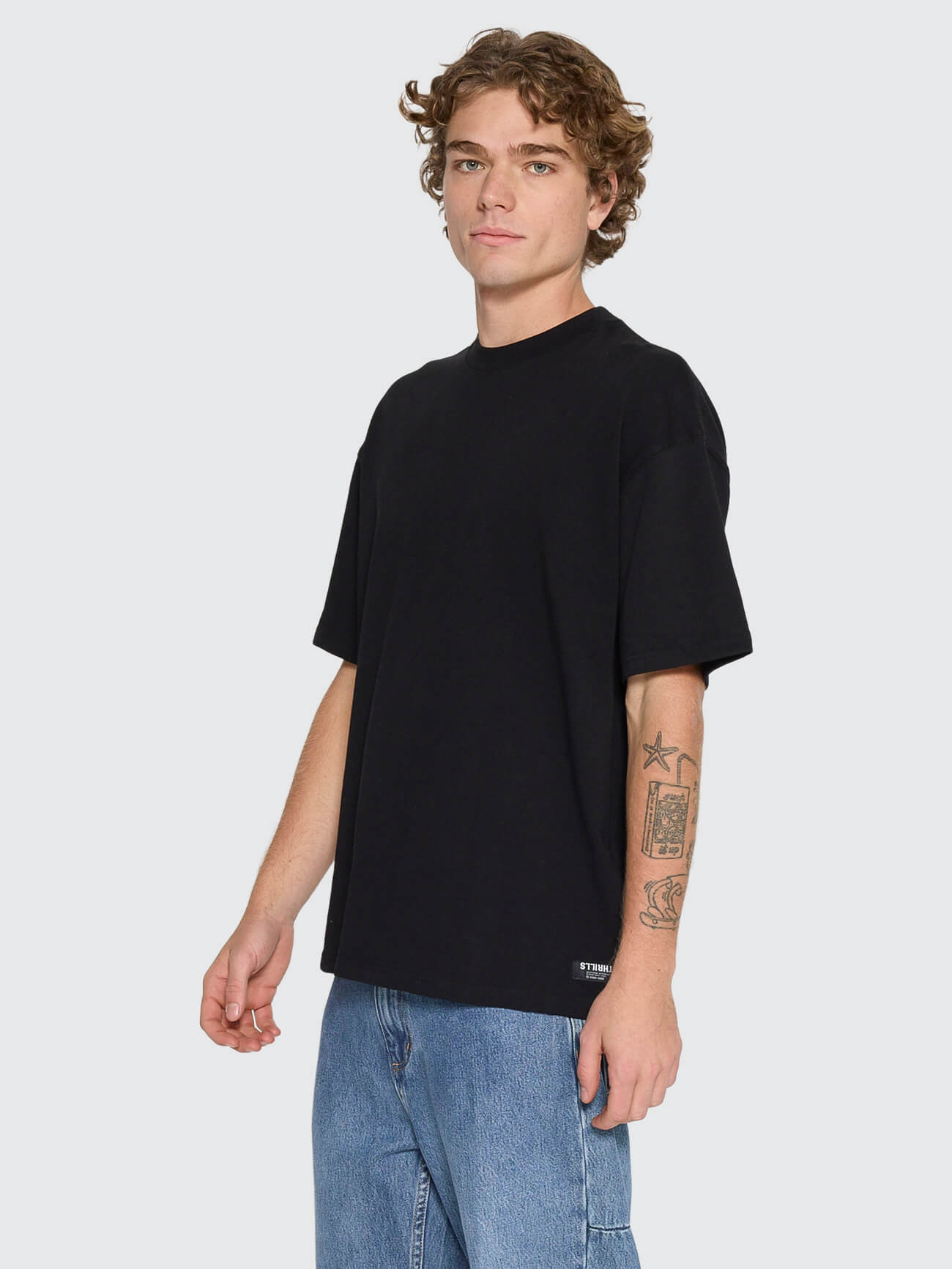 Thrills Service Box Fit Oversize Tee - Black XS