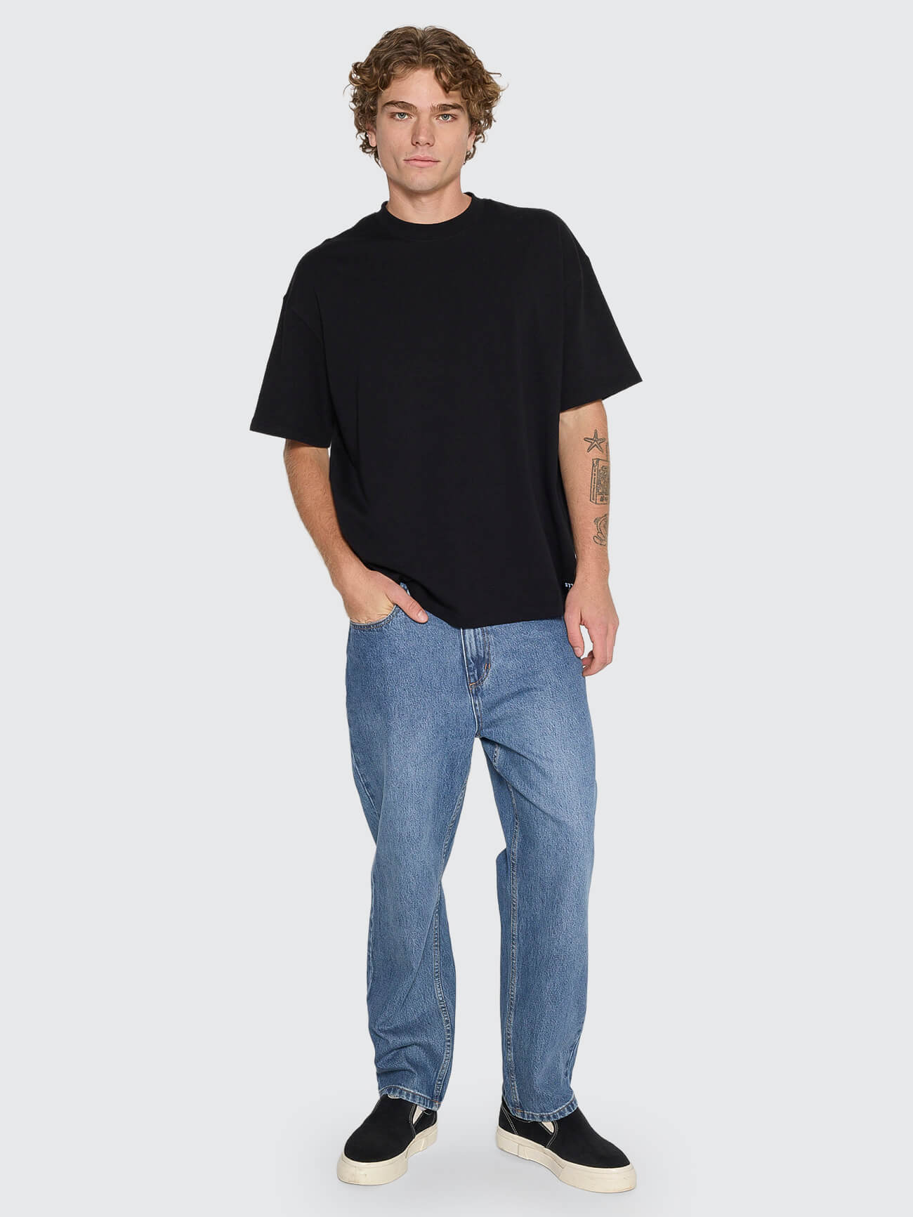 Thrills Service Box Fit Oversize Tee - Black XS